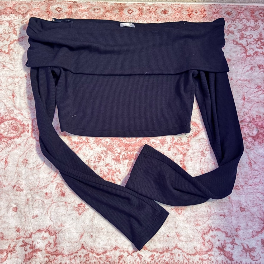 Garage Black Off-the-Shoulder Sweater
